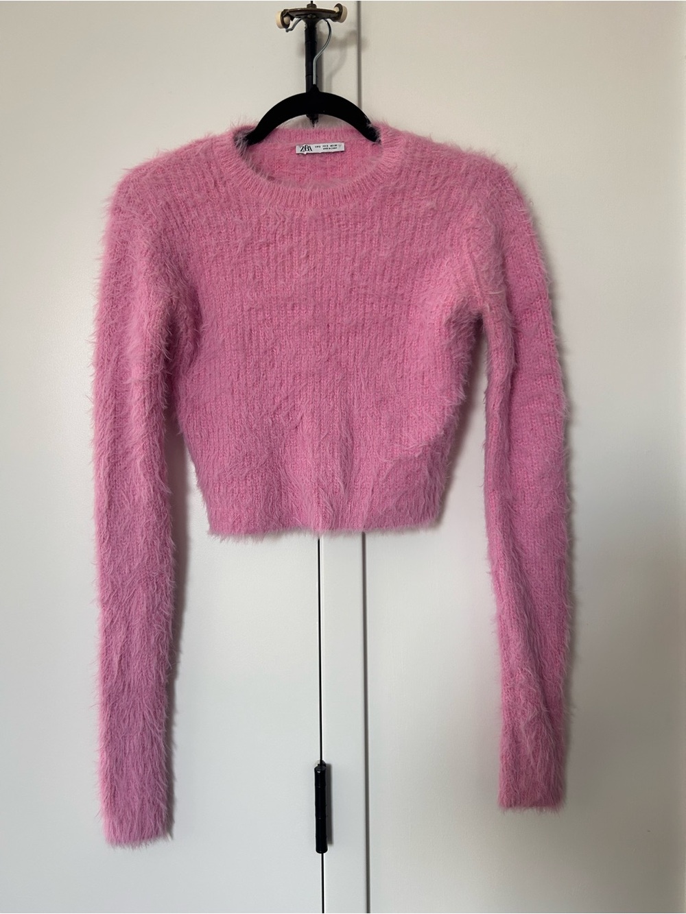 Zara Pink Fluffy Knit Sweater